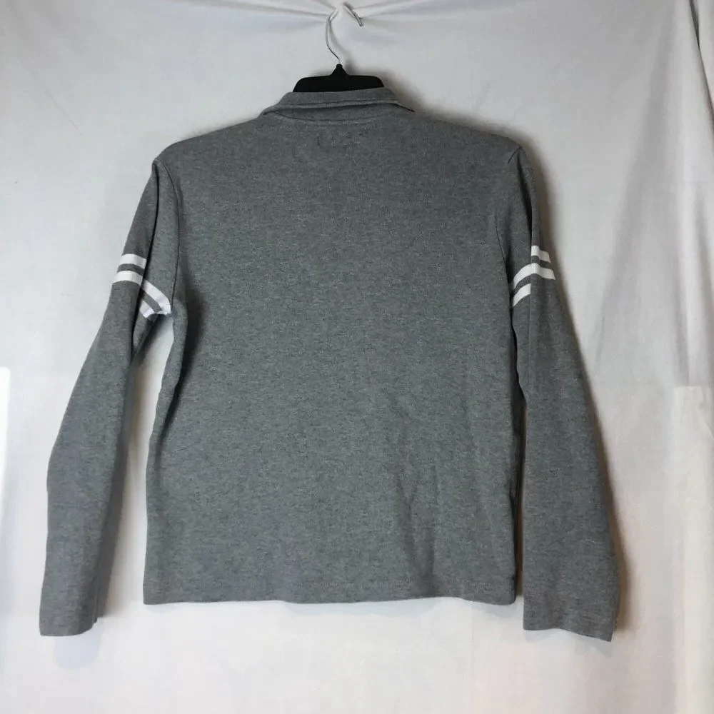 BANANA REPUBLIC 1/4 Zip Up LS Gray Pullover Knit Sweater men's Size S. M2